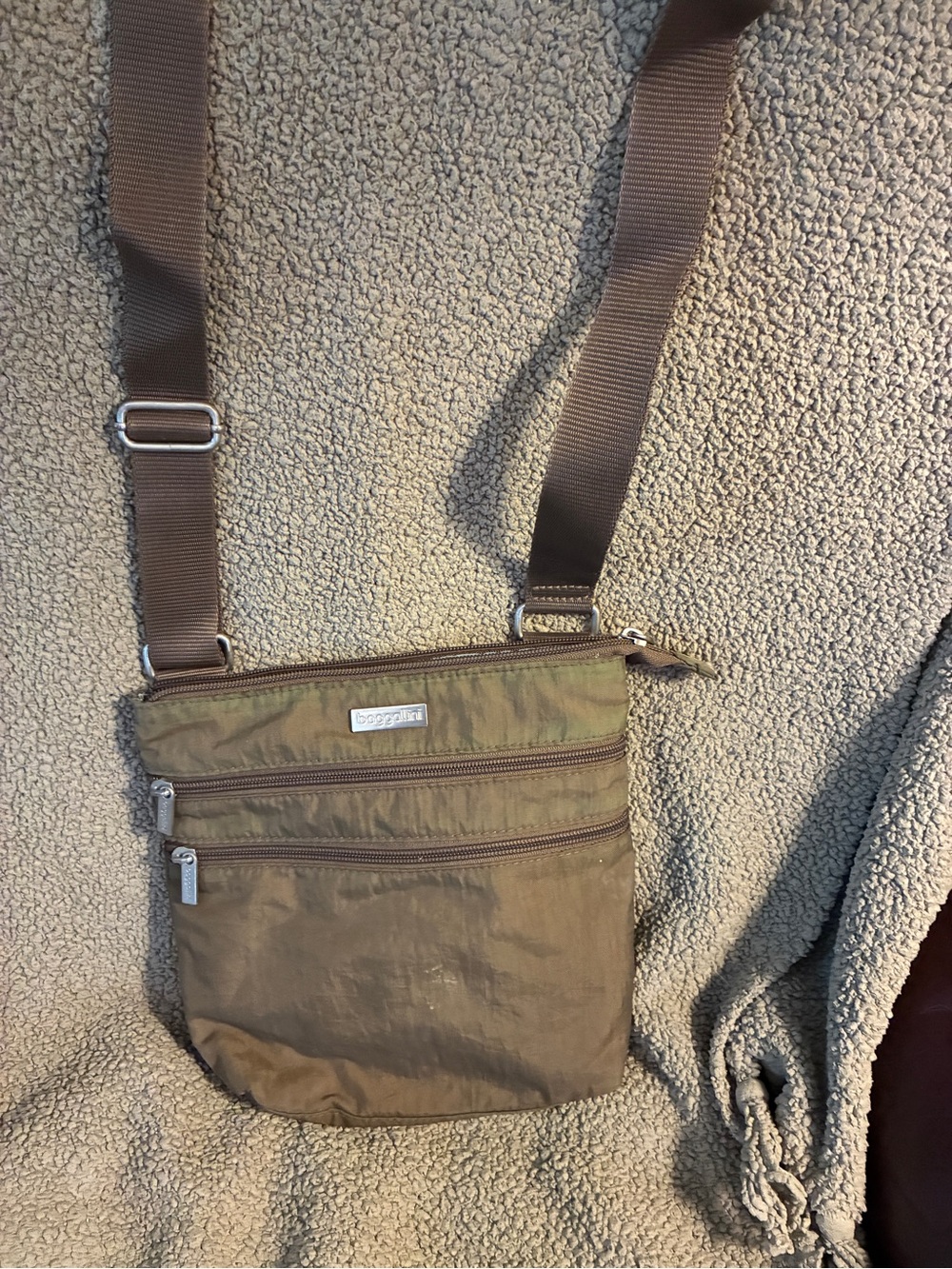 Baggallini Olive Brown Crossbody Organizer